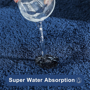 Luxury Soft <strong>Navy</strong> Tufted Washable Bathroom Runner <strong>Mat</strong> Water Absorbent Anti Slip Polyester <strong>Bath</strong> Floor <strong>Mat</strong> for Elderly Home Hotel - Product Image 4