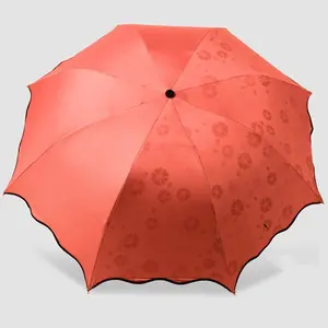Manufacturers Directly Supply Creative Water Flowering Shading Sunscreen Large Color-changing Folding Umbrella