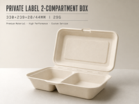 Boîte alimentaire écologique jetable en bagasse de canne à sucre 32 oz, compatible micro-ondes, sans PFAS, avec couvercle à charnière, pour la restauration et les plats à emporter