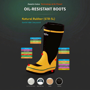 Botas de Seguridad con Punta de Acero Resistentes a Pinchazos, Botas de Trabajo NBR hasta la Rodilla para Gasolinera, Industria Química y Construcción - Product Image 2