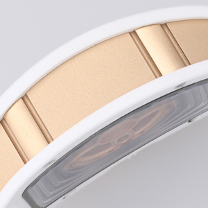 Reloj Mecánico de Cerámica Blanca con Diamantes de Alta Gama para Mujer, Elegante y Único, con Forma de Barril, Resistente al Agua, con Correa de Goma Deportiva - Product Image 6