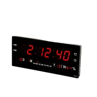 Jam Dinding Digital Elektrik Kalender Abadi Termometer Timer Hitung Mundur-Desain Modern Plastik Kaca Dinding untuk Ruang Tamu