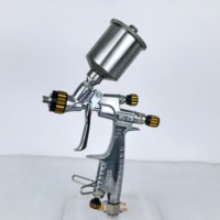 Pistolet de retouche avec pot de peinture en acier inoxydable de 50 ml, mini pistolet de pulvérisation fin en acier inoxydable pour la réparation de détails et la peinture