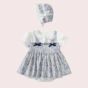 Custom Baby Kleding Bloem Meisjes Jurk Prachtige Europese Stijlen Lieve Baby Meisje Jurk 2024 Zomer Baby Meisjes Jurk