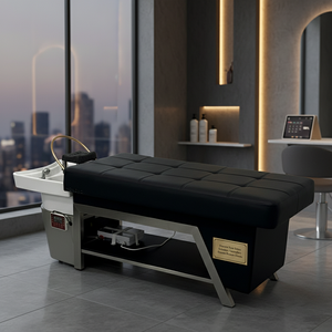 전문 미용실 샴푸 침대 리클라인 샴푸 의자 남성용 전동 모터 PU 가죽 데이 스파 미용실 가구용 편안한 의자 - Product Image 2