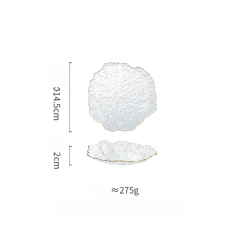 Assiette ronde cerclée d'or de 14,5 cm