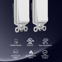 Sakelar Paddle Dekoratif dengan Kabel Cepat, Casing Tahan Api, Pelat Snap-On Ramping untuk Kamar Tidur dan Ruang Belajar