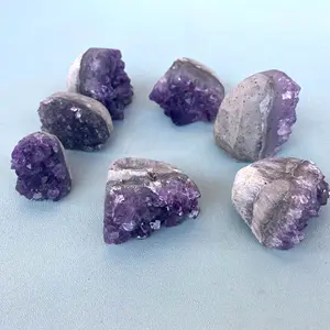 Best Quality 3-6cm Natural Druzy Cave Stand Mini Amethyst Crystal Cluster Geode