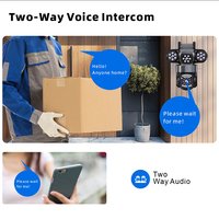 Cámara de Vigilancia Wifi Wistino de 6MP HD con Tres Lentes, Detección Panorámica de 360 Grados, Visión Nocturna a Todo Color, Cámara de Seguridad Wifi