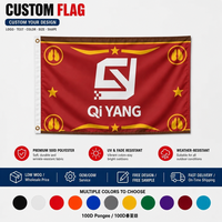 Drapeaux et bannières personnalisés en tissu polyester écologique 3x5 avec impression numérique, style suspendu et logo