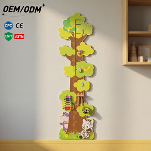 Righello di crescita in legno STEM da parete - Giocattolo educativo per bambini dai 2 ai 13 anni - Product Image 1
