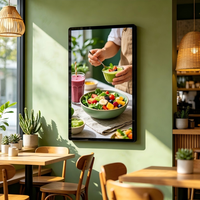 Layar LCD Wallpaper Ultra Tipis 55 Inci Pemasangan Tanpa Celah untuk Lift Restoran Digital Sign Garansi 1 Tahun FCC CE RoHS OEM