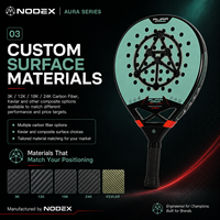Raquette de padel Nodex OEM Factory Premium en fibre de carbone 18K, forme ronde, texture 3D, équilibrée pour tous les terrains, OEM