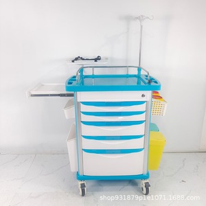 Carrito Médico ABS con Capacidad de Carga de 500 lb, Multifuncional, para Hospital, Cirugía, Emergencias, Tratamiento, con Cajones y Cubeta - Product Image 4