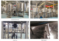 Système de brassage de bière Cassman - Cuve de mouture, Cuve de décantation, Chaudière de brassage, Cuve de décantation à tourbillonnage (HLT) contrôlée par PLC, Prix compétitif, Capacité 5-10 bbl