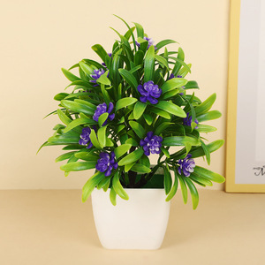 Plantes artificielles en pot avec fleurs colorées, 16x21cm, pour la décoration de la maison et du bureau, ornement de verdure d'intérieur, accessoire de photographie - Product Image 3