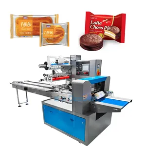 Mesin penyegel kemasan roti Rusk Horizontal kualitas tinggi mesin kemasan tas bantal kue kecil untuk bisnis kecil