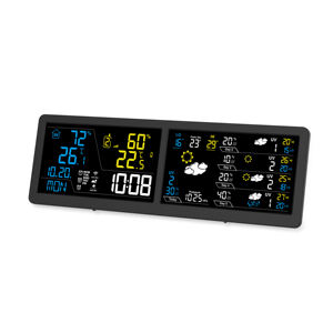 ऐप नियंत्रण के साथ ईवीटाइम दोहरी स्क्रीन मौसम स्टेशन में इनडोर तापमान और आर्द्रता 3 अलार्म मुक्त नमूना है। - Product Image 1