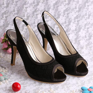 donne nere di pizzo estate sandali <span class=keywords><strong>slingback</strong></span> - Product Image 1