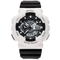 Montre numérique à double affichage de sport à la mode simple pour les jeunes Montre électronique multifonctionnelle polyvalente avec bande élégante Nouvelle mode