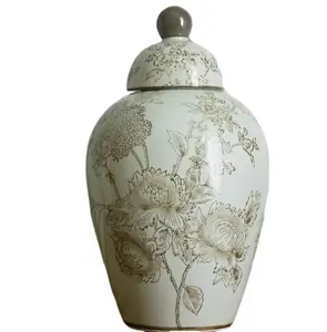 复古手绘雏菊花瓶多功能花瓶现代北欧风格罐子两种颜色