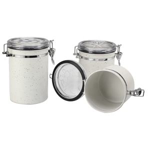 กล่องจัดเก็บเมล็ดกาแฟสแตนเลสหินอ่อนพร้อมฝาปิดสุญญากาศ - Product Image 3