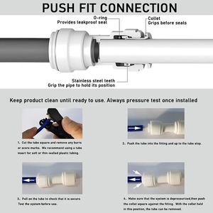 Repuestos para Purificador de Agua, Conector de Codo de Plástico Blanco de Ajuste Rápido - Product Image 3