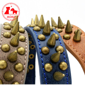 Puppy Pet Dog collare per cani guinzaglio catena trazione rivetto in metallo Decor pelle grandi animali domestici collari forniture pastore tedesco <span class=keywords><strong>Pitbull</strong></span> - Product Image 3