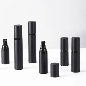 15ml 30ml 50ml कस्टम लक्जरी मैट पाले सेओढ़ लिया के रूप में काले प्लास्टिक लोशन वायुहीन पंप बोतल कॉस्मेटिक त्वचा के लिए देखभाल पैकेजिंग
