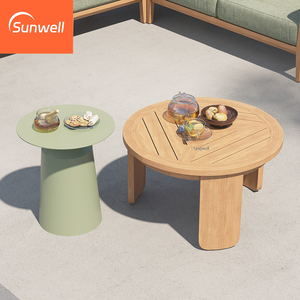 Meubles d'extérieur en teck huilé durable, sièges doux, bois massif, <span class=keywords><strong>salon</strong></span> de <span class=keywords><strong>jardin</strong></span>, canapé de patio avec coton à séchage rapide - Product Image 5