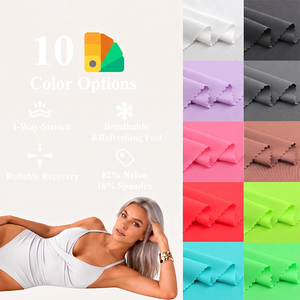Tissu tricoté 82% nylon 18% élasthanne, extensible dans les quatre sens, séchage rapide, uni, pour yoga, maillots de bain, bikinis, robes, lingerie - Product Image 3