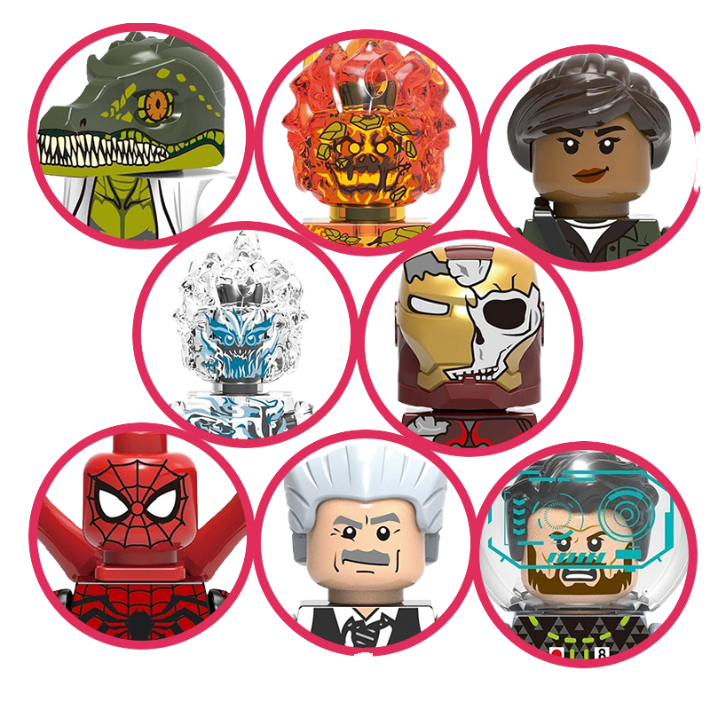 X0268 мини-фигурка супергероев Коллекционная Фигурка ящерица Железный Паук и Тони Старк сборка конструктор игрушка для детей пластик