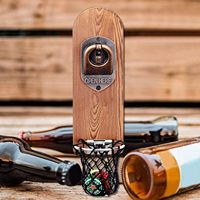 Ouvre-bouteille mural avec attrape-capsules magnétique, ouvre-bouteille magnétique en bois pour réfrigérateur