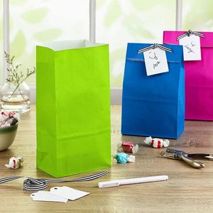 Sacs en papier de couleur unie pour cadeaux de fête, anniversaires, baby showers, activités et loisirs créatifs pour enfants, et coffrets cadeaux - Product Image 2