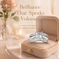 Bague en argent S925 plaqué or 18 carats avec moissanite, personnalisable en gros, bijoux et accessoires de luxe pour les cérémonies de fiançailles
