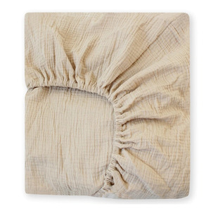 Grosir ranjang bayi ekstra lembut sprei pas katun Muslin polos sprei pas kasur standar kain rajutan bayi - Product Image 4