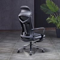 Chaise de bureau pivotante, réglable en hauteur, chaise de sieste, chaise de direction, utilisation à domicile, inclinable, ergonomique, en cuir et aluminium