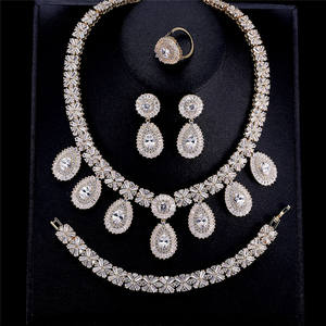 RAKOL SP311 Luxury Wedding Water Drop Zircon <b>Jewelry</b> Teardrop Necklace Earrings Bracelet Ring <b>Set</b> for Women - Product Image 6