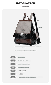 <span class=keywords><strong>Zaino</strong></span> in <span class=keywords><strong>Pelle</strong></span> PU Leggero e Impermeabile alla Moda per Donne, Grande Capacità, Multifunzionale, Borsa Estiva per Scuola, Viaggi e Uso Quotidiano - Product Image 4