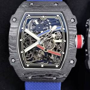 Reloj de pulsera automático de lujo con movimiento de titanio ultrafino de 7.8 mm NTPT, Mile RM67-02 skeleton RM para hombre. - Product Image 1