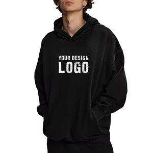 Low MOQ Custom 450g Spray Dyed Distress Oversized Mens Hoodies Street Hip Hop Vintage Loose Gradient Color Men's Hoodies - Product Image 5