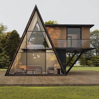 Maison capsule préfabriquée avec intérieur de luxe pour complexe de glamping
