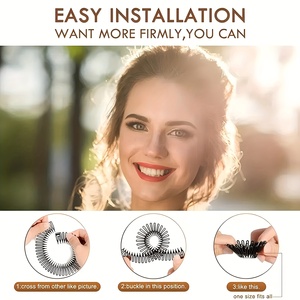 Pince à cheveux élastique en plastique pliable et flexible avec strass, <span class=keywords><strong>peigne</strong></span> latéral pour femme, idéal pour les fêtes, tendance et écologique pour le coiffage - Product Image 3