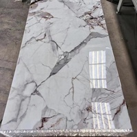 Panneau mural en PVC imitation marbre SPC UV, style populaire, pour fond de télévision, imperméable, pour salle de bain et douche - Vente chaude