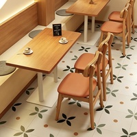 Ensemble de table et chaises en bois pour restaurant commercial, vente en gros usine Foshan, table et chaises modulaires pour espace détente