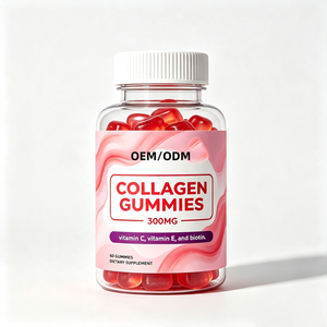 คอลลาเจนกัมมี่แบบ OEM ODM แบรนด์ส่วนตัว ขายส่ง ขนาด 300 มก. ผสมวิตามินซี อี ไบโอติน 60 เม็ด อาหารเสริมบำรุงผม ผิว เล็บ - Product Image 1
