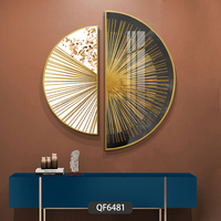 Conception populaire abstrait semi-circulaire cristal porcelaine salon porche peinture décorative décoration de la maison combinaison peintures murales
