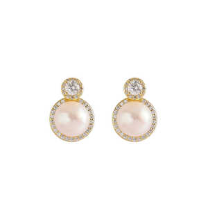 Pendientes de Perlas de Agua Dulce Estilo 1622 para Mujer, Diseño Elegante - Product Image 1