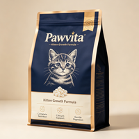 Sachet Doypack économique en PE de qualité alimentaire pour aliments pour animaux, anti-poussière, avec encoche à déchirure facile, pour snacks pour animaux, emballage pour étagères de supermarché