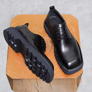 Chaussures habillées classiques pour hommes en cuir de vachette à lacets imperméables respirantes confortables pour le bureau, les réunions, les mariages et les fêtes - Product Image 2